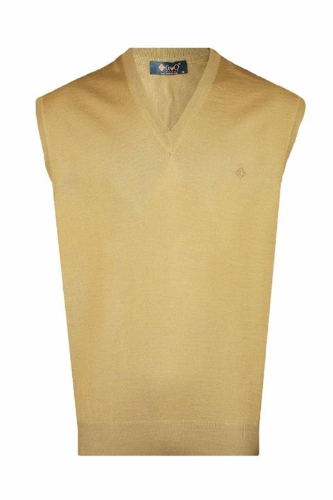 CewO Tricot Rahat Kalıp Camel Yünlü Süveter