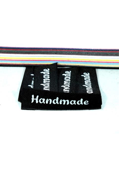 Etiket Vitrini Dokuma Etiket Handmade Siyah 30 Adet