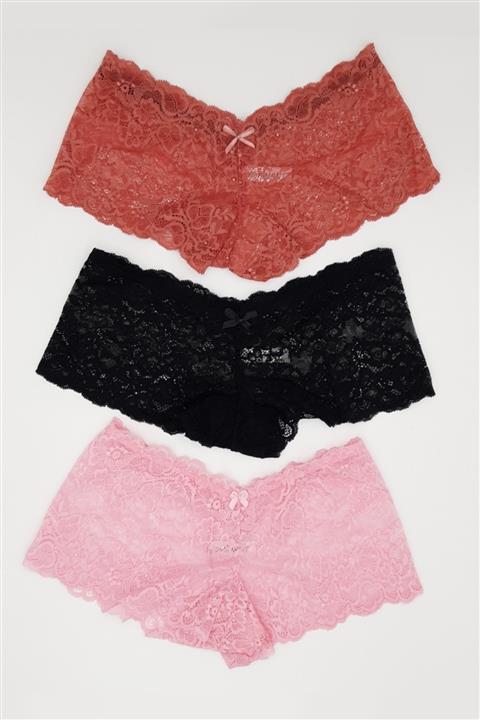 Dominant Kadın  Komple Dantelli Kadın Boxer Külot - 3'lü Paket