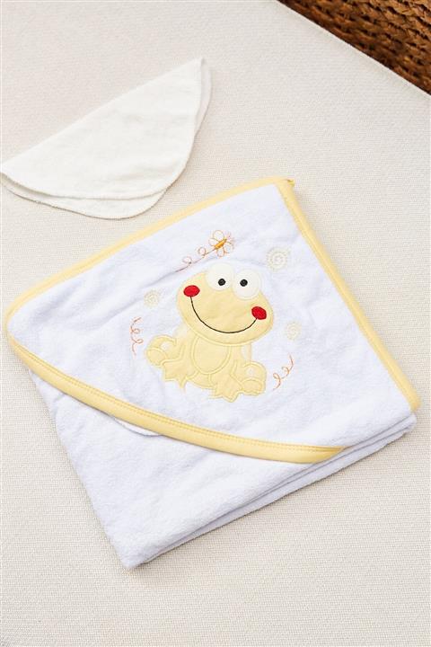 Arma Baby's Sarı Kurbağa Keseli Banyo Havlusu