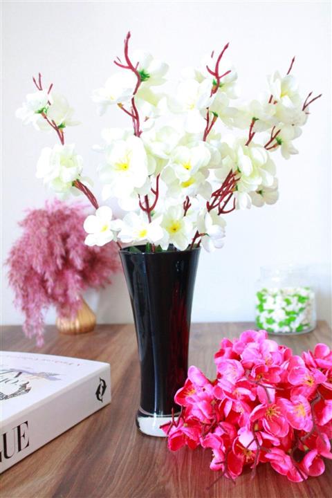 BUNNY&HOME Siyah Cam Vazolu Yapay Çiçek