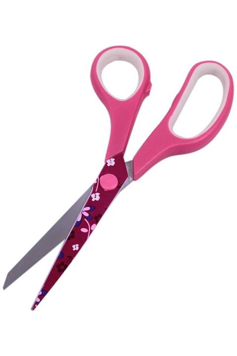 SİNGER Çiçek Desenli Çok Amaçlı Renkli Saplı Makas 7-3/4''