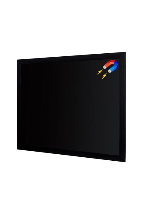Penguen 40x60 Lüks Mdf Çerçeve Duvara Monte Manyetik Kara Tahta