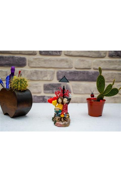 Mefu Home Sevgiliye Yan Yana Oturan Çift Hediyelik Işıklı Teraryum