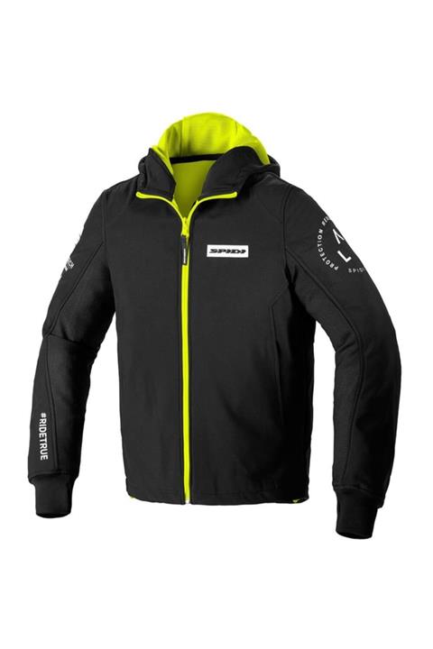 Spidi Siyah Sarı Hoodıe Armor Evo Tekstil Ceket