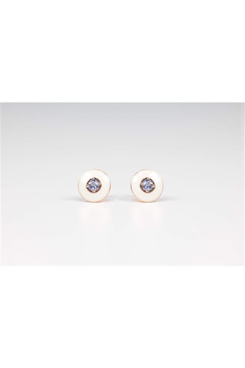 Abgar Özasi Mücevherat Seylon Safir Yuvarlak Küpe