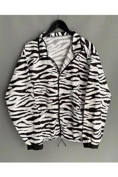 VOLTBUTİK Zebra Desen Yağmurluk
