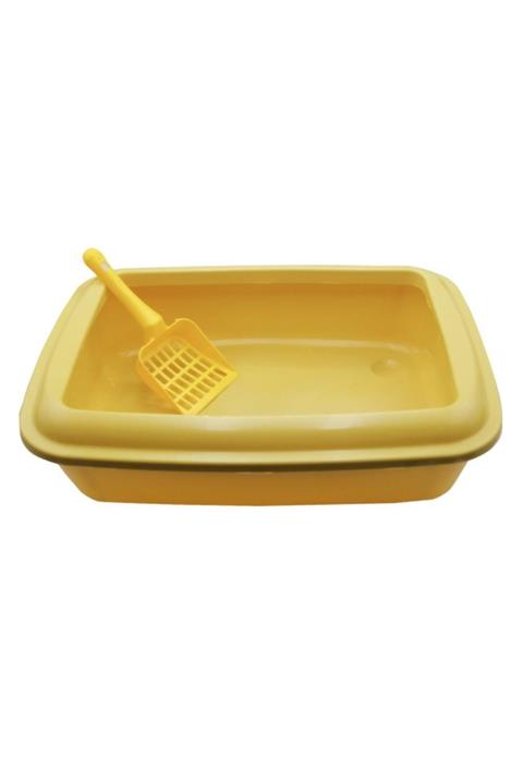 Pet Miyav Açık Kedi Tuvaleti Kürekli Sarı Renk