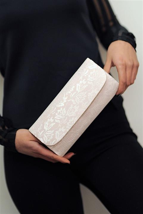 WMİLANO Pudra Dantel Kadın Abiye Çanta