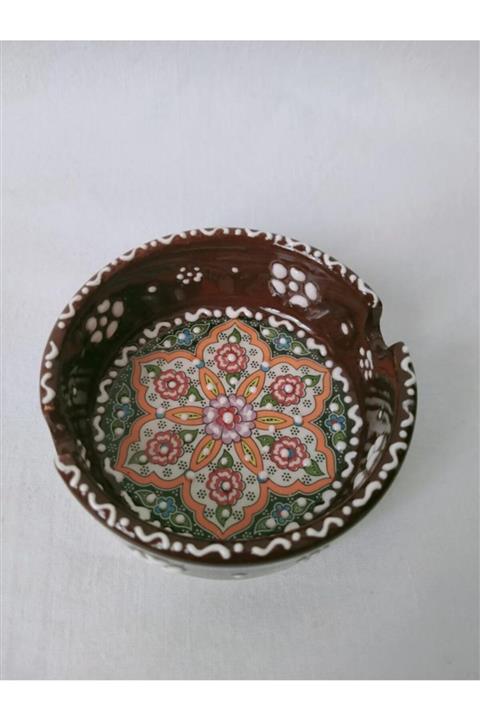 Sultan Çini Kabartma Desenli Çini Küçük Boy Küllük