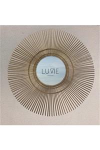 LUVIE Gold Renk Concept Rattan Bambu Ayna 40'120