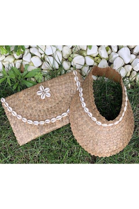 Juju's Handmade Hasır Visör Clutch 2 Li Takım - Siperlik Şapka