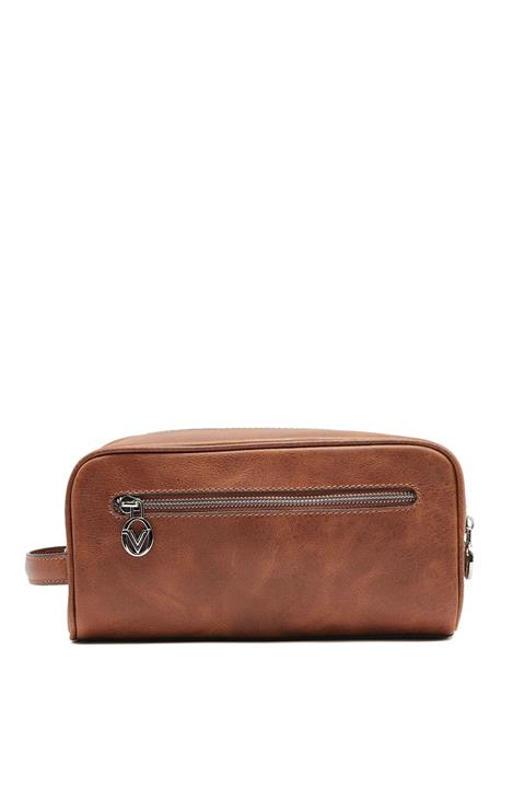 Valentino Orlandi Erkek Kahverengi Hakiki Deri El Ve Tıraş Çantası