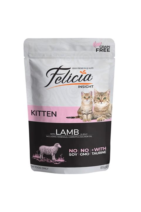 Felicia Tahılsız 85 gr Yavru Kuzu Etli Yaş Kedi Maması 3 Adet