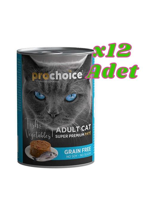 ProChoice Pro Choice Tahılsız Vegetable Balık Sebzeli Kedi Konservesi 400 Gr X12 Adet