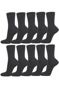 Meguca Socks Unisex Klasik Pamuklu Soket Çorap 10'lu Ekonomik Paket Füme