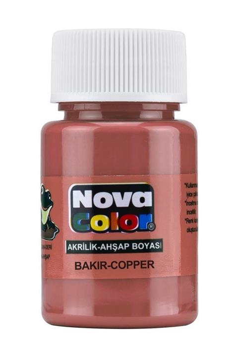Nova Color Akrilik Boya 30 ml Yaldızlı Bakır Cam Deri Seramik Karton Ahşap Resim Boyaları