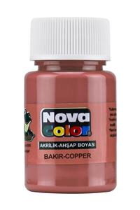 Nova Color Akrilik Boya 30 ml Yaldızlı Bakır Cam Deri Seramik Karton Ahşap Resim Boyaları