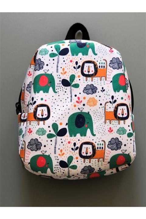 HAYLAZ DOLAP Yeşil Fil Desenli Bebek , Kreş Çanta