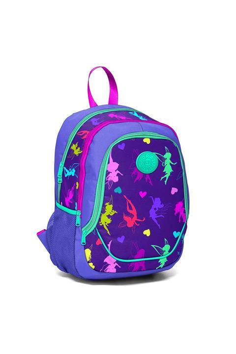 Coral High Kids Lavanta Mor Peri Desenli Üç Bölmeli Okul Sırt Çantası 23392