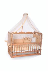 bamgidoo Asya Organik 60x120 Anne Yanı Sallanır Beşik  - Krem Prens (erkek) Uyku Setli & Yataklı