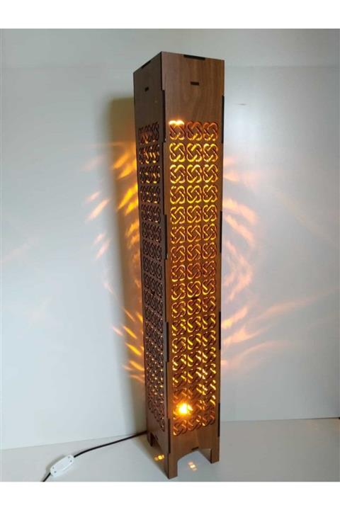 öyküdekor Ahşap Ev Dek. Gece Aydınlatması Gece Lambası Led Işıklı Lambader 100cm - 6mm (GK49)
