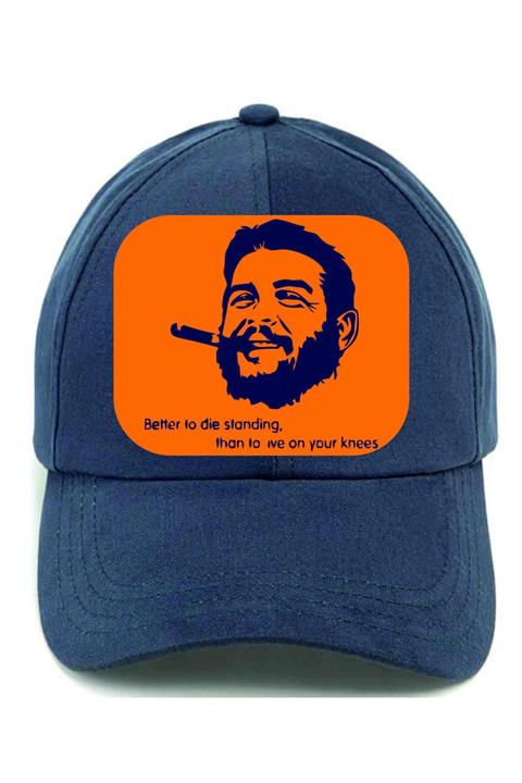 BoxerMasters Lacivert Turuncu Fıdel Castro 2 Baskılı Kep Şapka