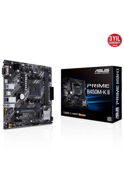 ASUS Prıme B450m-k Iı B450 2xddr4 Vga/hdmı/dvı 1xm.2 Am4 Anakart