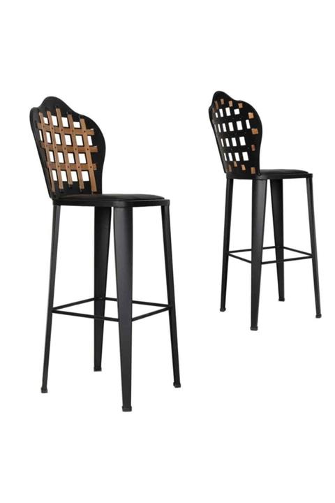 Vitale Siyah Ahşap Metal Bar Sandalyesi