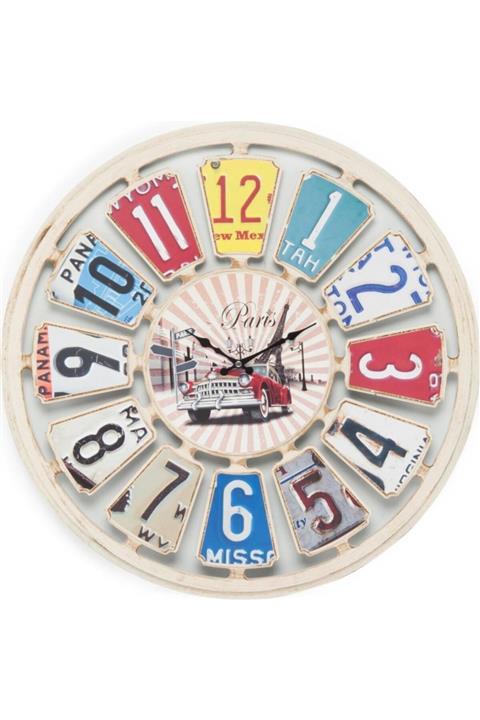 Galaxy 732-5 Premium Çarkıfelek Plaka-paris Görselli 70 Cm Duvar Saati