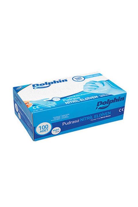 Dolphin Mavi Nitril Eldiven Pudrasız (s) Beden 20 Kutu X 100 Adet