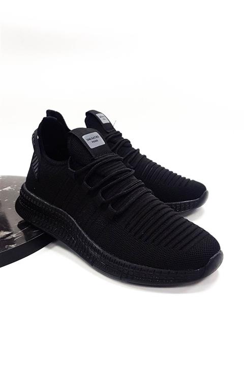 sneakers Park Unisex Siyaha Siyah Triko Spor Ayakkabı