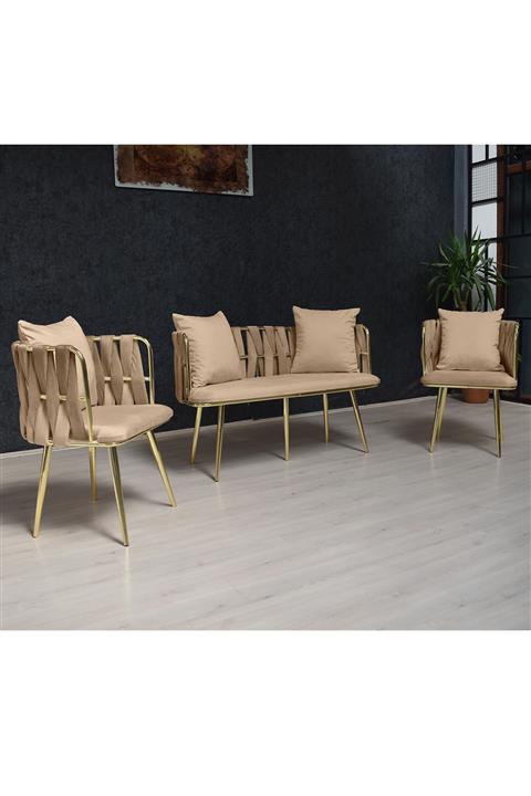 Olinpa Metal Balkon Mutfak Koltuk Takımı Ivy Çay Seti 2+1+1