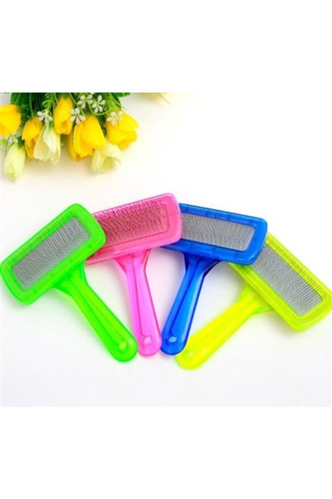 PlevneTicaret Şeffaf Evcil Hayvan Kedi Köpek Fırçası Telli 4 Renk