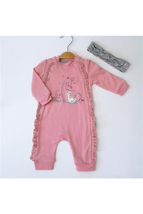 Tongs Baby Fistolu Detaylı Kız Bebek Tulum Takım
