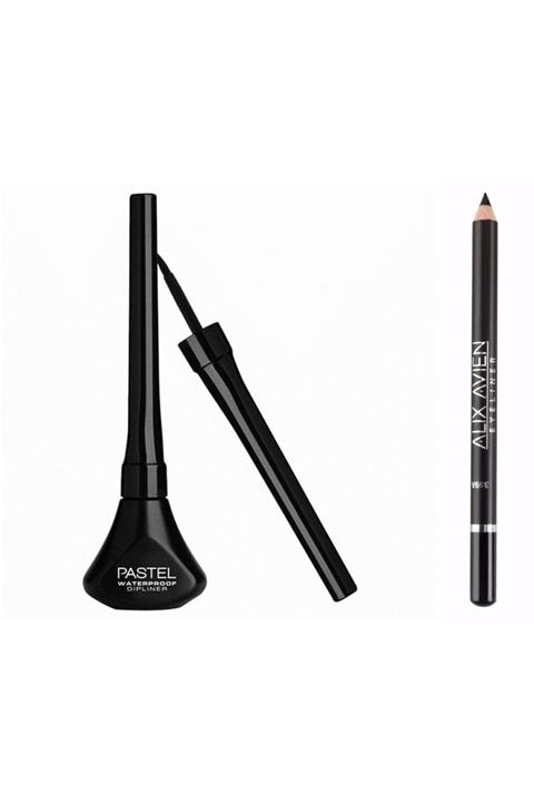 Pastel Suya Dayanıklı Siyah Dipliner + Alix Avien Siyah Göz Kalemi Hediye