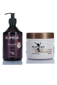 BIOMEGA Silver Şampuan 500 ml+argan Bakım Maskesi 500 ml