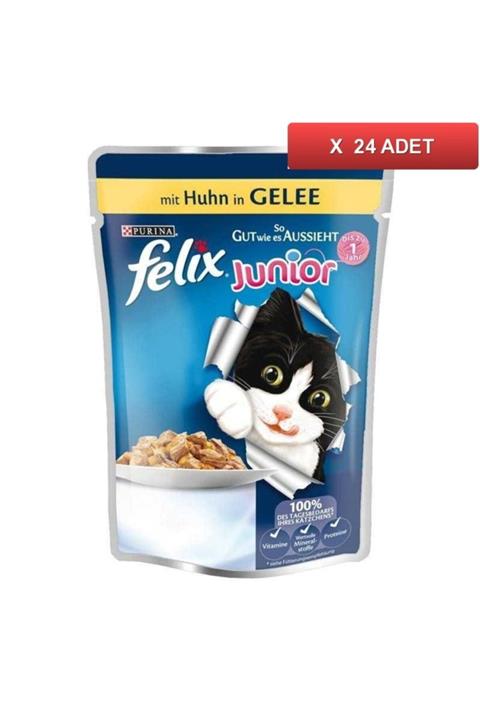 FELIX Tavuklu Yavru Kedi Konservesi 100 Gr (24 Tane)
