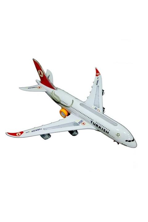 CİMCİME OYUNCAK Jumbo Boy Thy Airbus A380 Işıklı Sesli & Yürüyebilen Oyuncak Uçak Cm-ch133tk