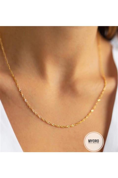 myorogold 14 Ayar Altın Singapur Kolye