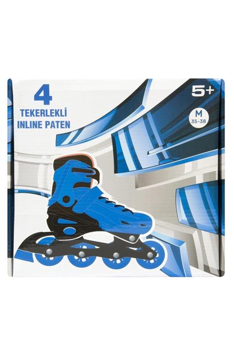 Mercan 4 Tekerlekli Inline Paten 35-38 Mavi