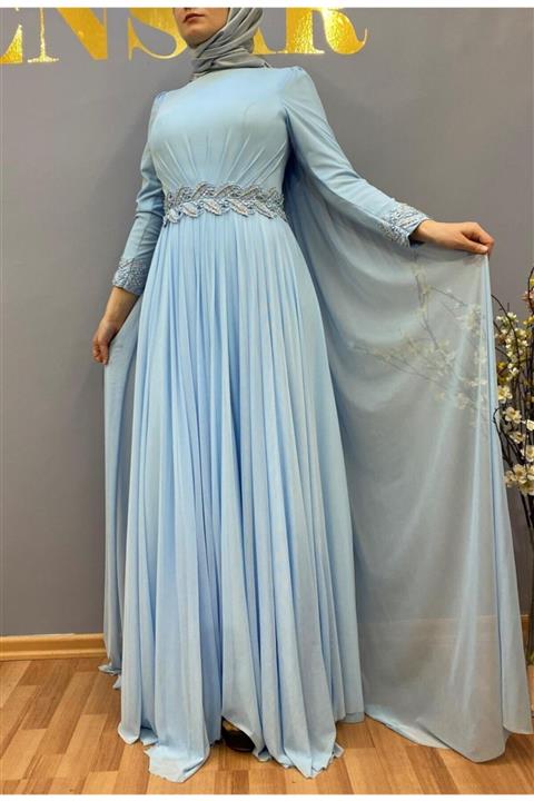 suenna Kadın Yaprak Desenli Abiye