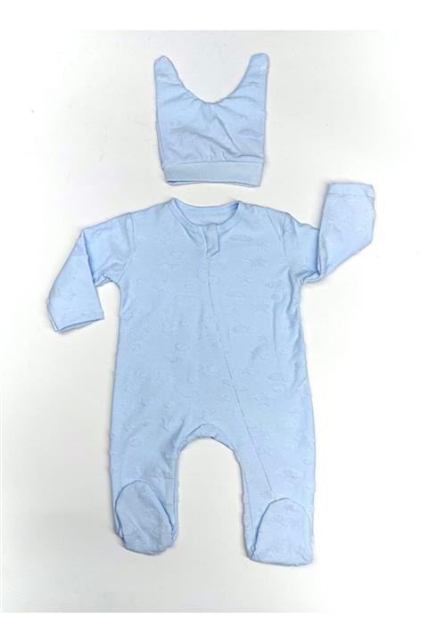 ERENİTY Yıldız Kabartmalı Fermuarlı Bebek Tulumu