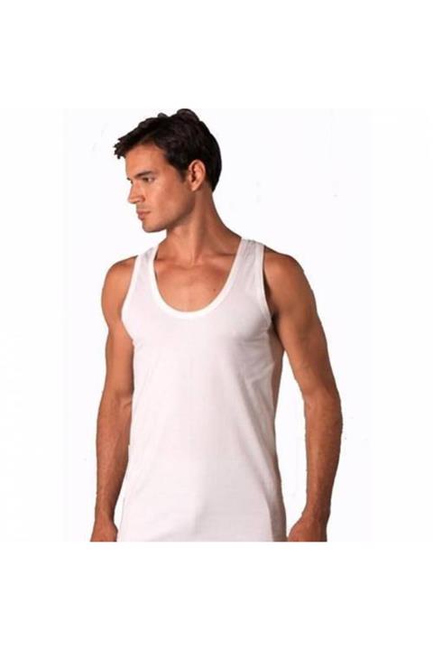 Şahinler 002 Penye Erkek Atlet Beyaz