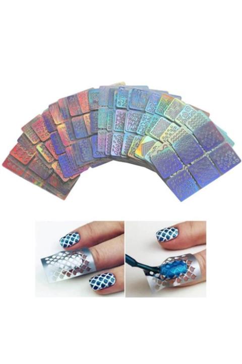 Venalisa 24lü Paket Tırnak Süsleme Şablon Nail Art