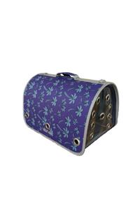 LeonPet Köpek Ve Kedi Fly Bag Taşıma Çantası Mavi Palmiye Desenli 25x40x25 Cm