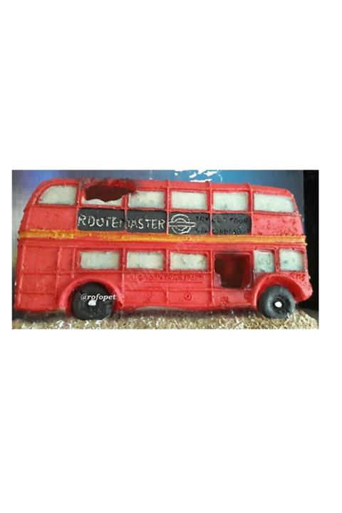 rofo Akvaryum Dekoru 2 Katlı Otobüs 18x7,5x10