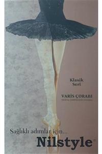 NILSTYLE Ccl1 Külotlu Klasik Siyah Burnu Açık 6 Numara Varis Çorabı