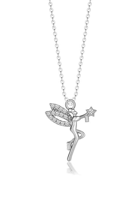 ernsilver 925 Gümüş, Peri Kolye, Italyan Zirkon Taşlı, Gümüş Renk, Masal Perisi