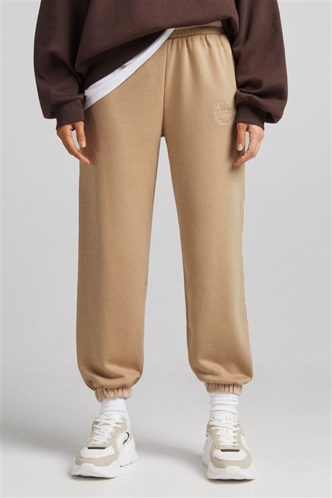 Bershka Kadın Deve Tüyü Rengi Koton Jogging Fit Pantolon